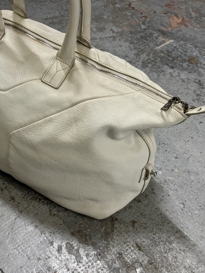 2000s Yves Saint Laurent Cream Leather Tote Bag - Image 12