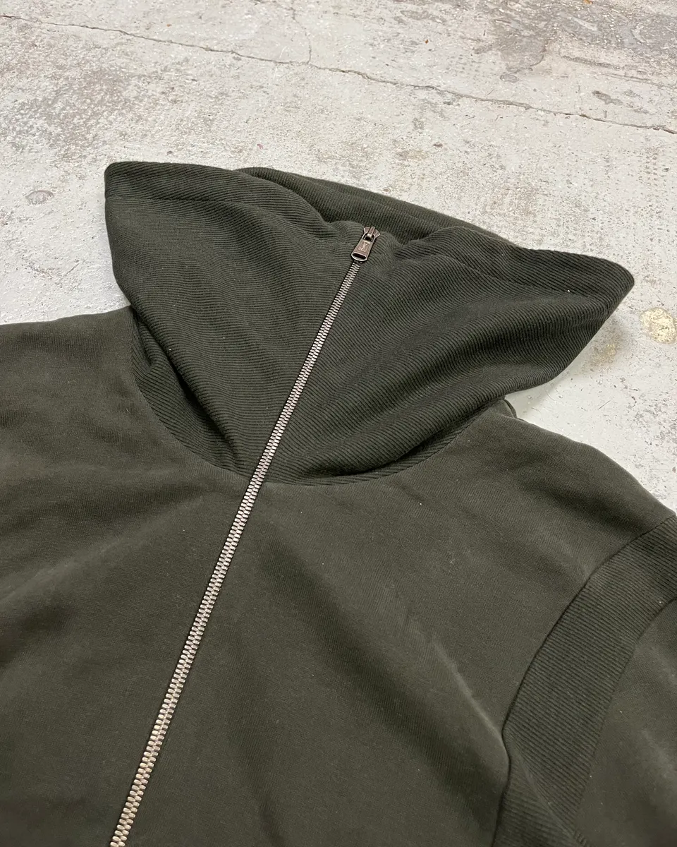 2000s Yves Saint Laurent Khaki High Collar Zip-up Sweater - Image 6