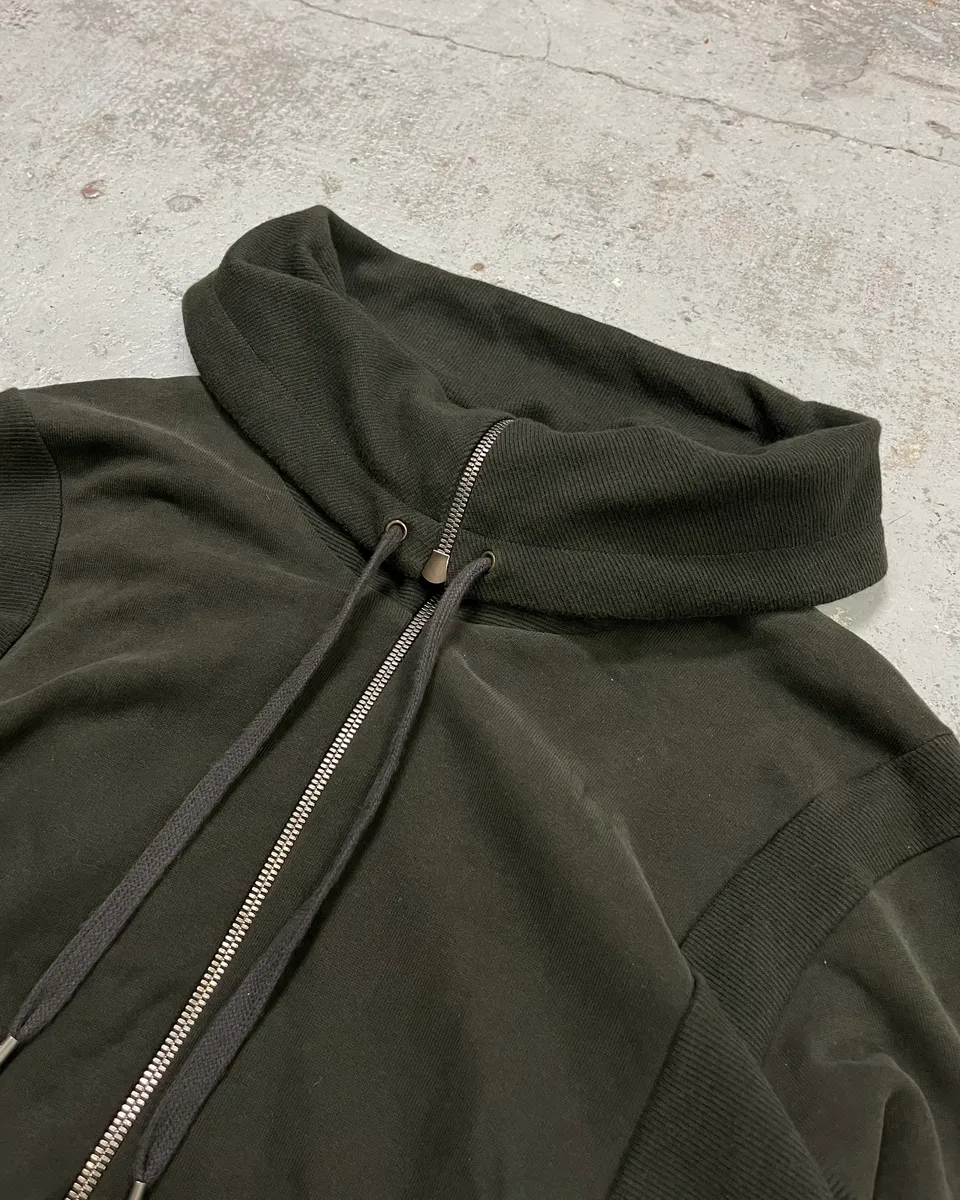 2000s Yves Saint Laurent Khaki High Collar Zip-up Sweater - Image 7