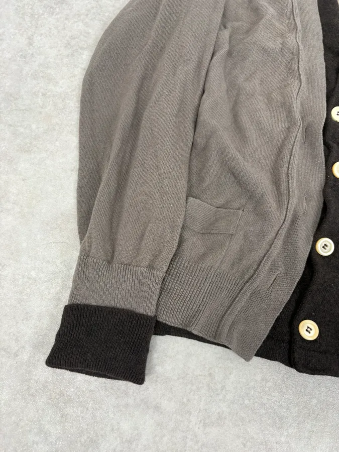 2000s Yves Saint Laurent Layered Beige & Brown Wool Cardigan - Image 8