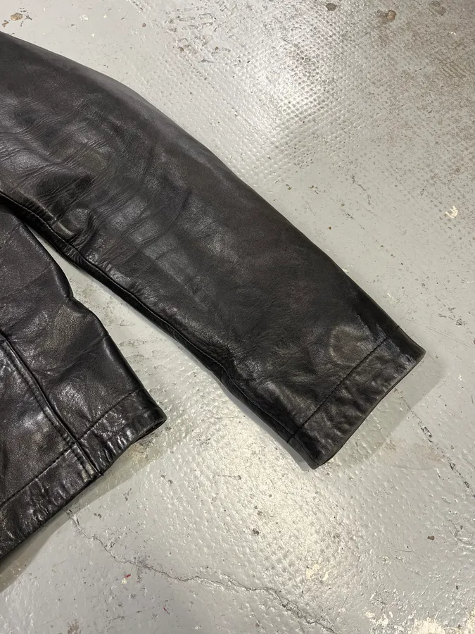 AW2001 Yves Saint Laurent Rive Gauche Asymmetrical Black Leather Jacket - Image 6