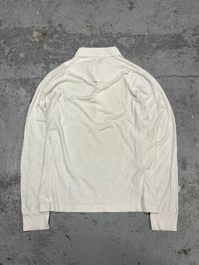 2000s Yves Saint Laurent Rive Gauche White Henley Mao Shirt - Image 6