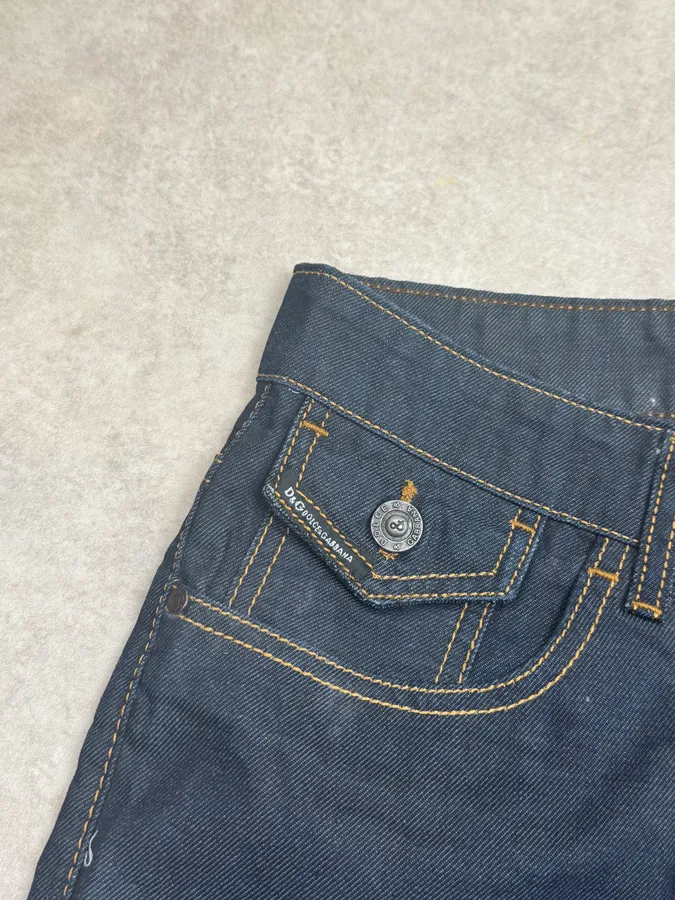 20010s Dolce & Gabbana Dark Navy Slim Denim Jeans - Image 9