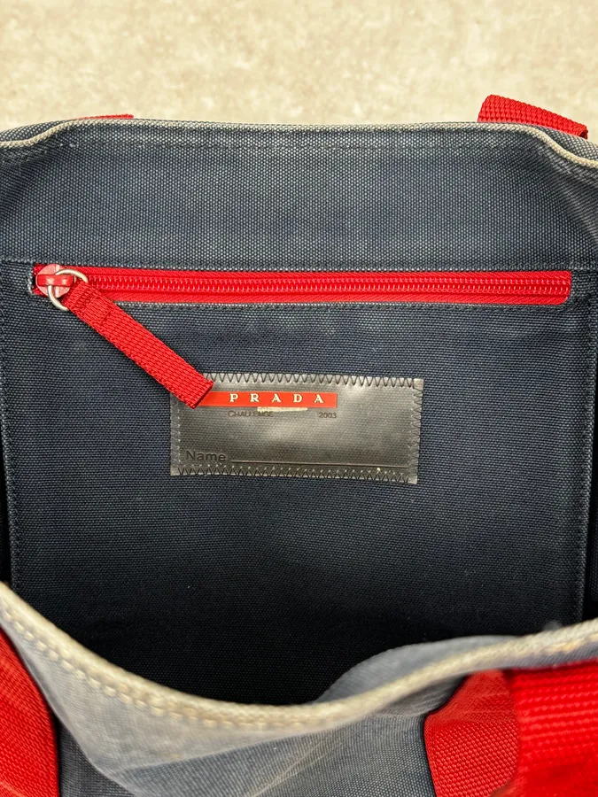 2003 Prada Luna Rossa Challenge Navy & Red Bag - Image 8