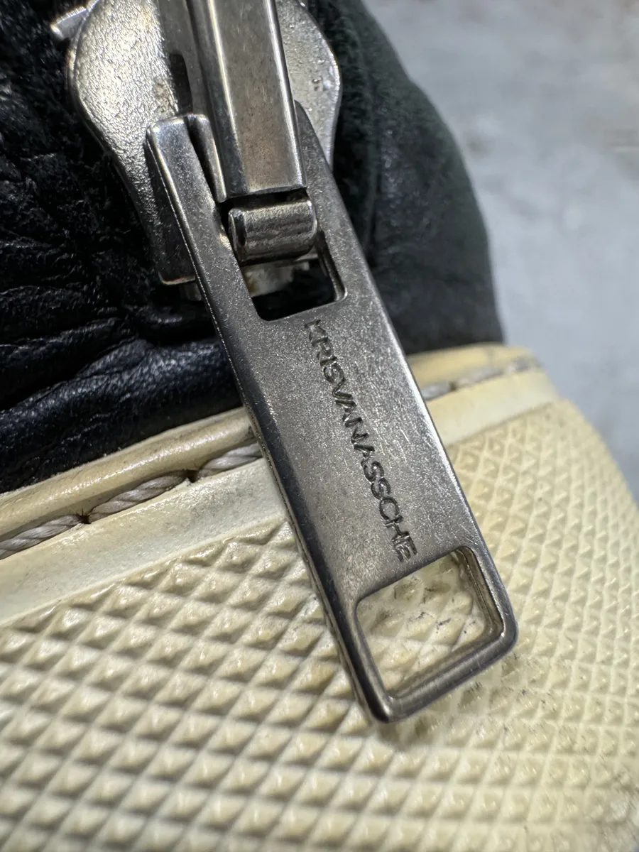 2009 Kris Van Assche Black Megalaced High Leather Sneakers - Image 6