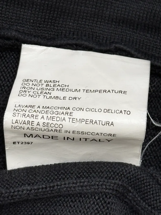 200s Dirk Bikkembergs Cross Lines Black Wool Zip-Up Sweater - Image 13