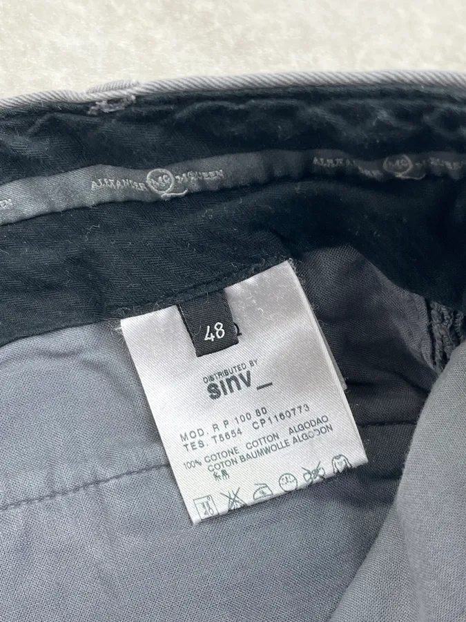 2010s Alexander McQueen Grey Side Belt Strap Pants - Image 11