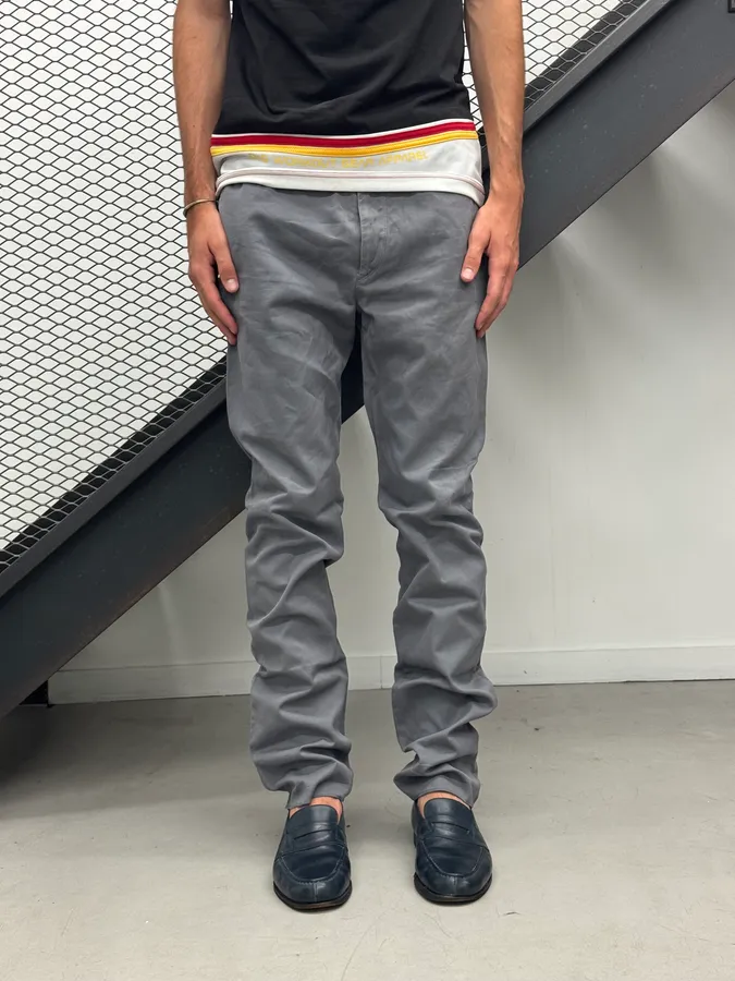2010s Alexander McQueen Grey Side Belt Strap Pants - Image 2