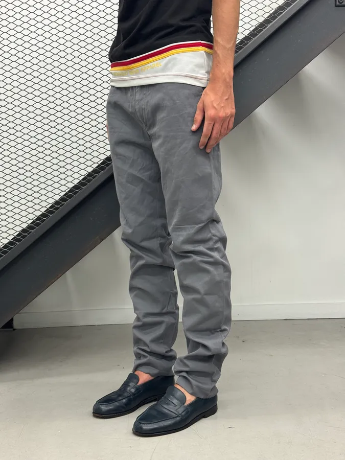 2010s Alexander McQueen Grey Side Belt Strap Pants - Image 3