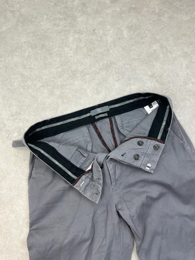 2010s Alexander McQueen Grey Side Belt Strap Pants - Image 9