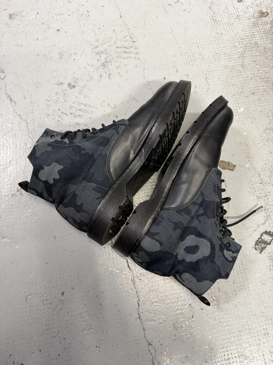 2010s Armani Black Camo Hybrid Boots - Image 9