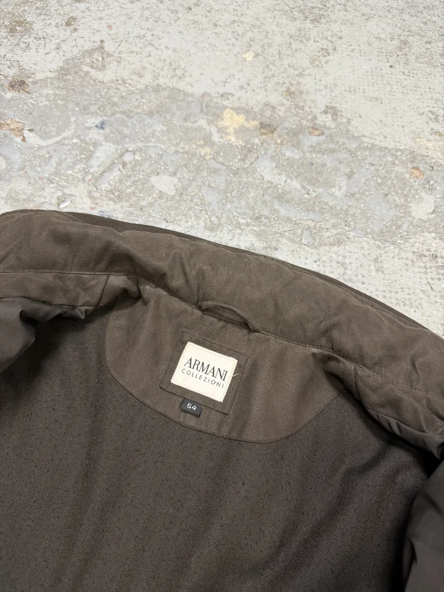 2010s Armani Collezioni Brown Bomber Jacket - Image 7