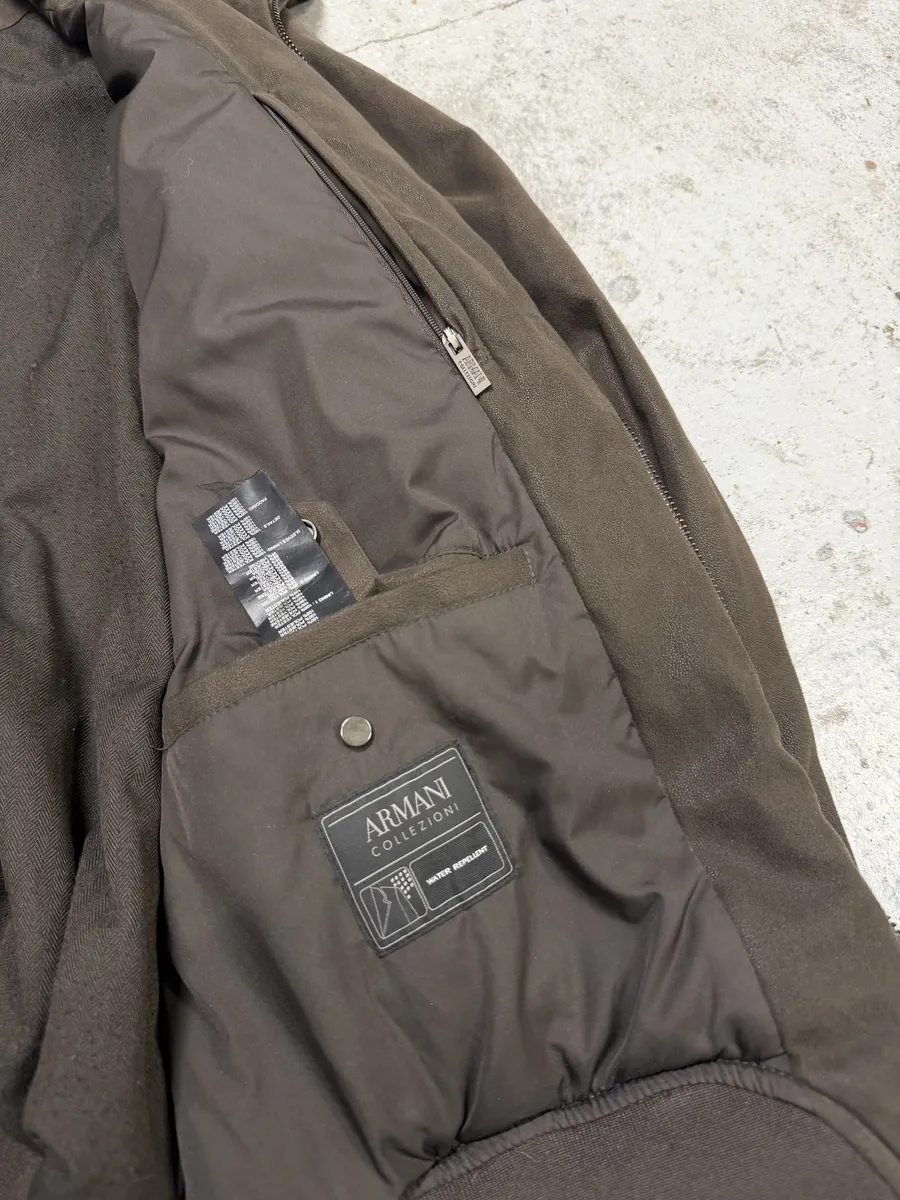 2010s Armani Collezioni Brown Bomber Jacket - Image 8