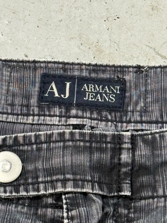2010s Armani Grey Faded Oversized Cargo Pants - Image 9