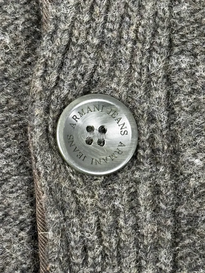 2010s Armani Khaki Green Wool Buttoned Sweater - Image 8