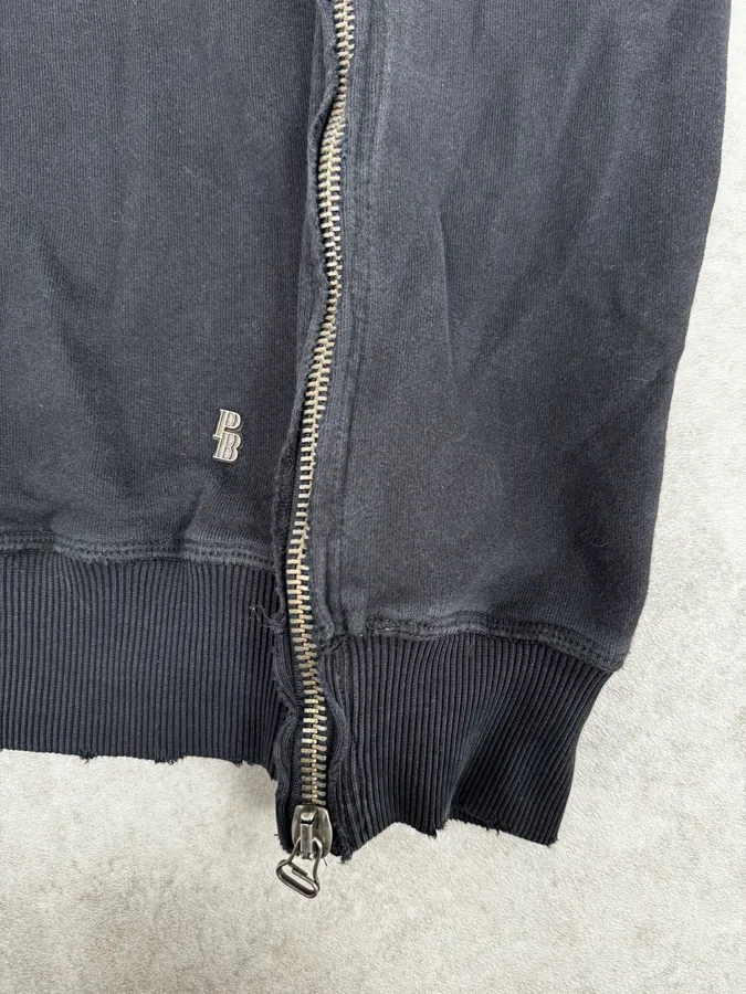 2010s Balmain Black Zip-Shoulder Distressed Sweater - Image 8
