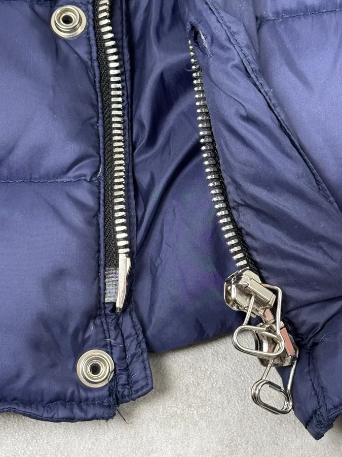 2010s Balmain Blue Leather Shoulder Patch Puffer Jacket - Image 11