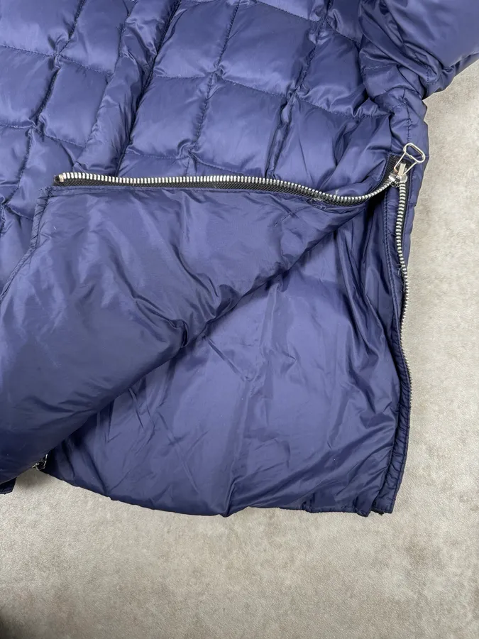 2010s Balmain Blue Leather Shoulder Patch Puffer Jacket - Image 9