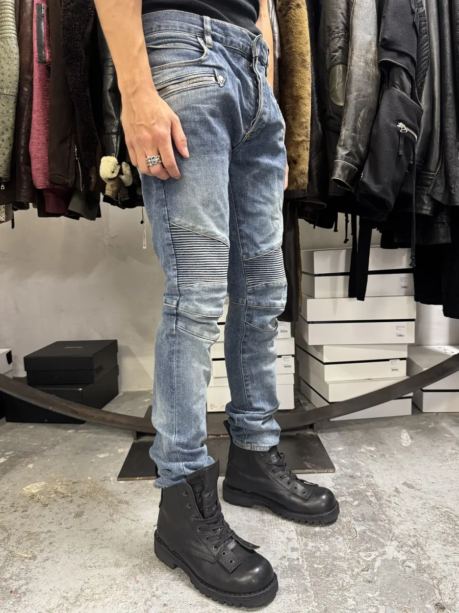 2010s Balmain Blue Slim Denim Jeans - Image 3
