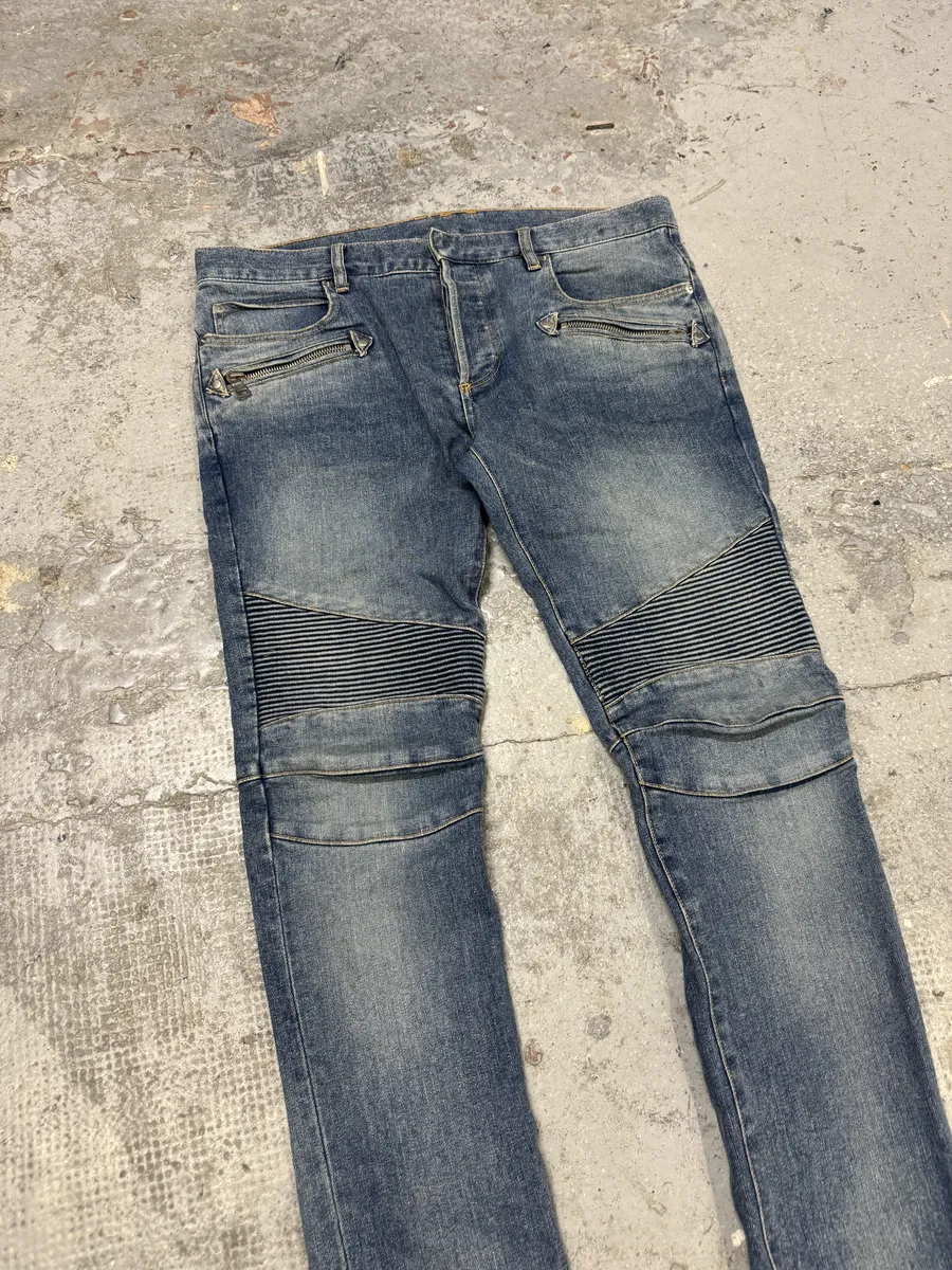 2010s Balmain Blue Slim Denim Jeans - Image 8