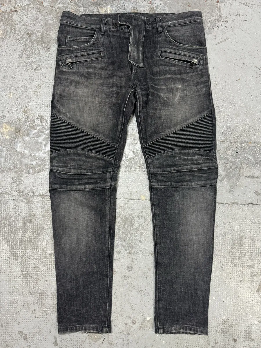 2010s Balmain Grey Slim Denim Jeans - Image 2