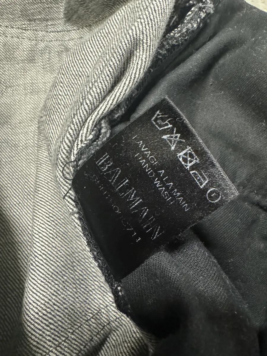 2010s Balmain Grey Slim Denim Jeans - Image 8