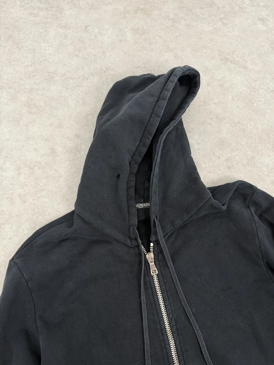 2010s Balmain Multi Zip Black Zip-up Hoodie - Image 9