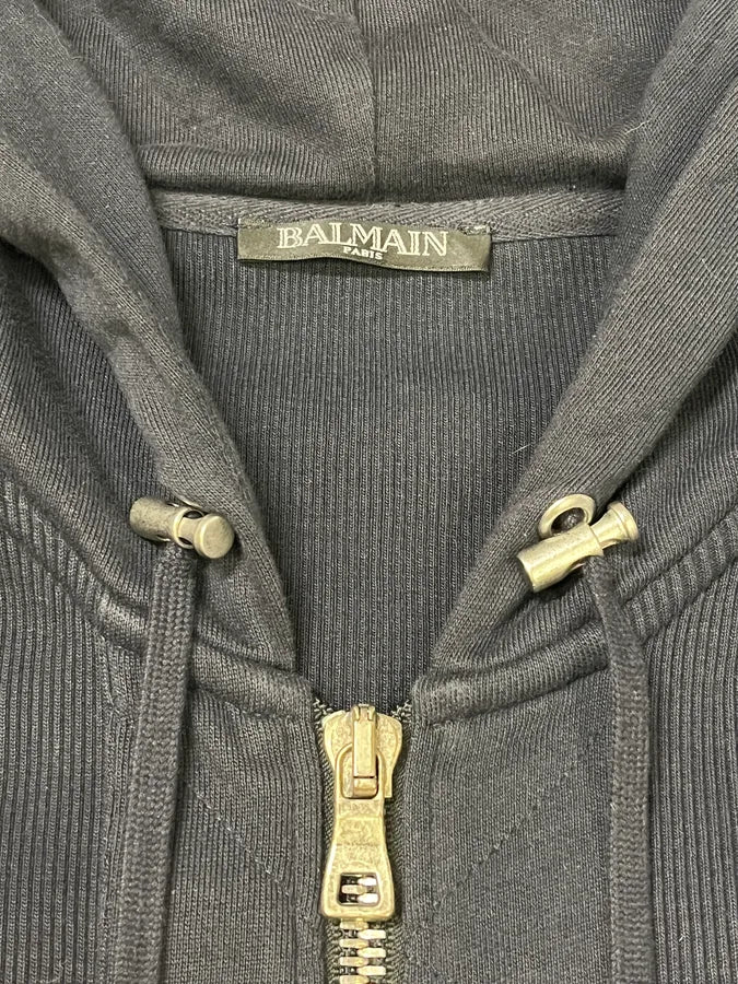 2010s Balmain Navy Multi Zips Zip-up Hoodie - Image 4