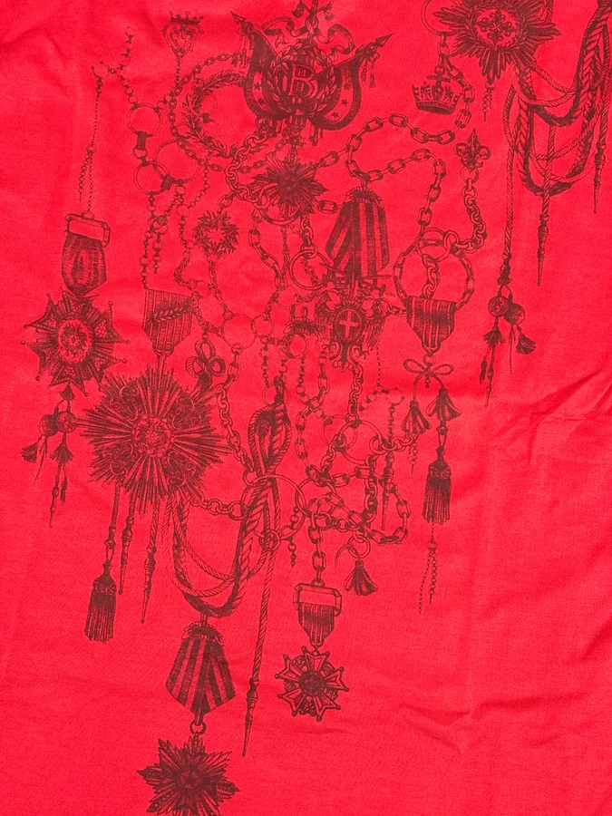 2010s Balmain Red Ornamental Charm T-Shirt - Image 8