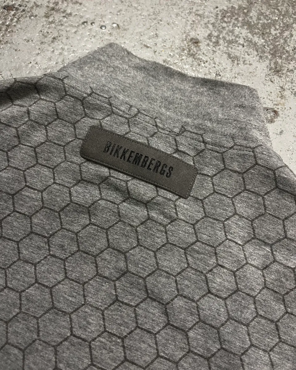 2010s Bikkembergs Grey Honeycomb Zip-up Sweater - Image 10