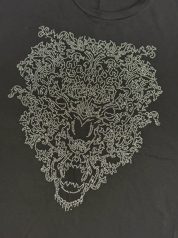 2010s Cavalli Black Abstract Embellished T Shirt - Image 6