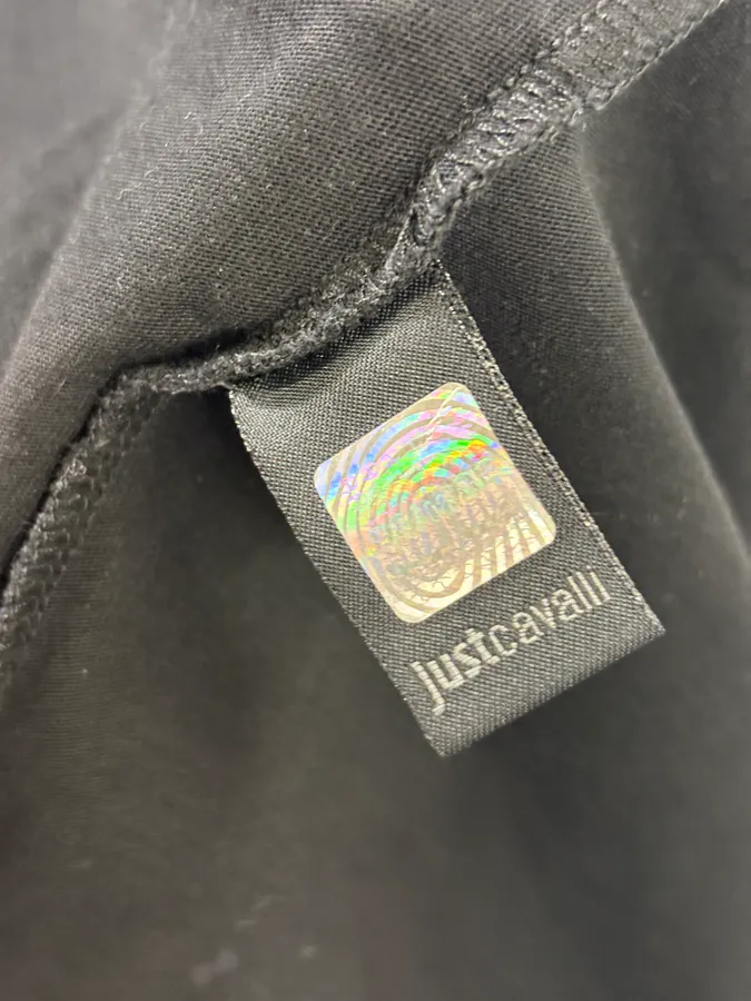 2010s Cavalli Black Abstract Embellished T Shirt - Image 8