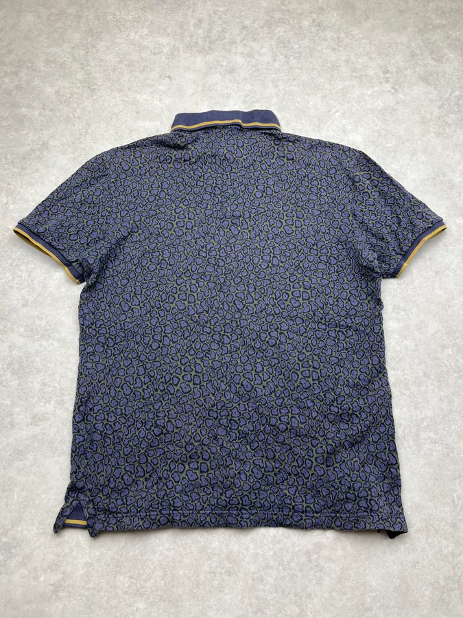 2010s Cavalli Class Leopard Navy Polo - Image 7