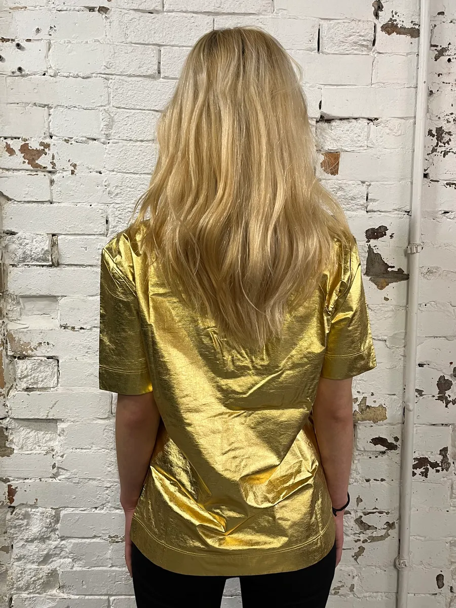 2010s Cavalli Gold Cotton Zebra Print T-Shirt - Image 3