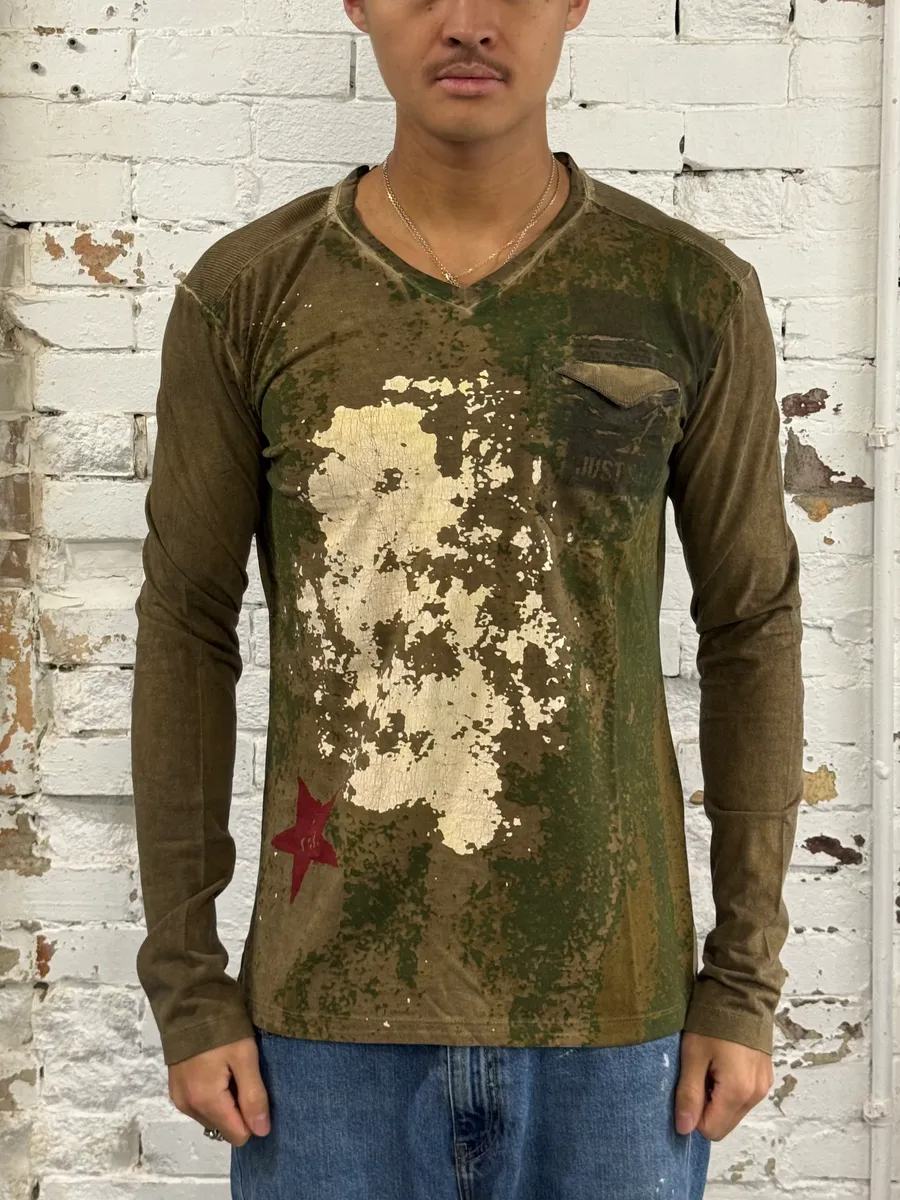 2010s Cavalli Green Military Longsleeves - Image 2
