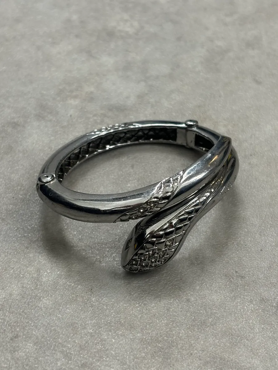 2010s Cavalli Grey Snake Bracelet with Swarovski