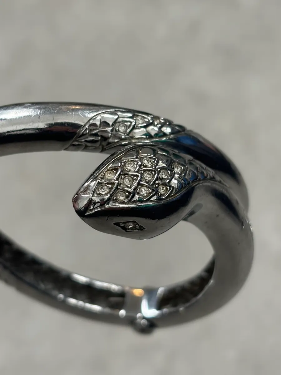 2010s Cavalli Grey Snake Bracelet with Swarovski - Image 4
