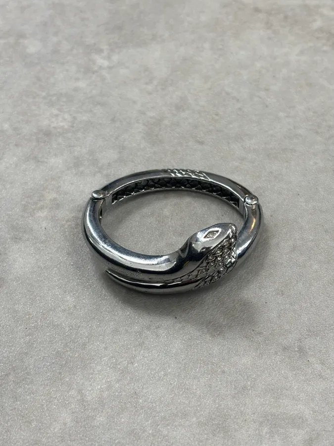 2010s Cavalli Grey Snake Bracelet with Swarovski - Image 6