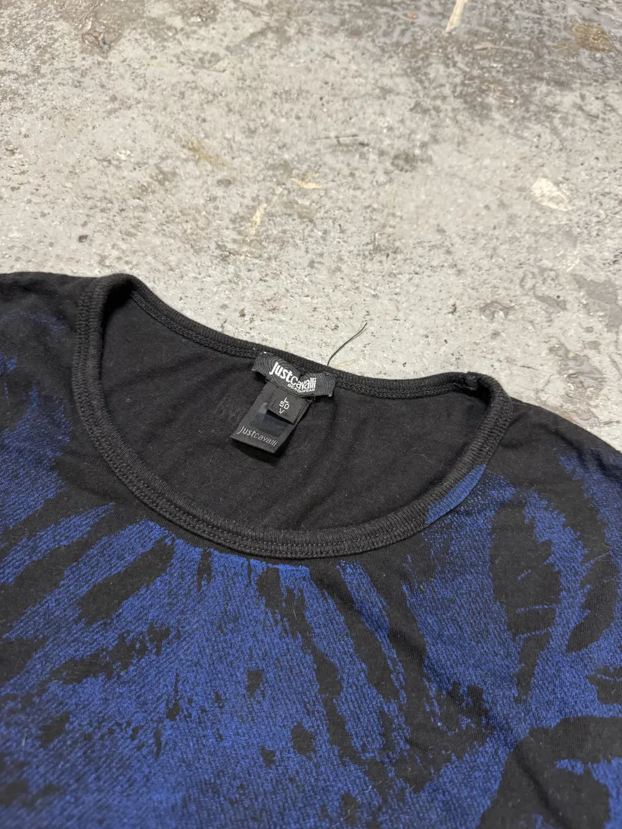 2010s Cavalli Navy Tiger Black T-Shirt - Image 6