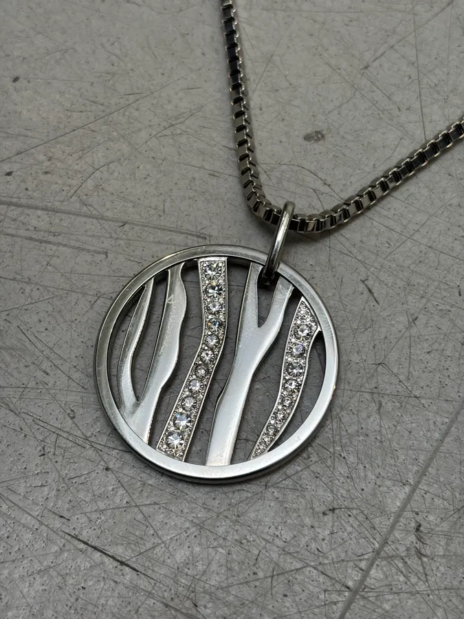 2010s Cavalli Strass Logo Circle Pendant Necklace - Image 6