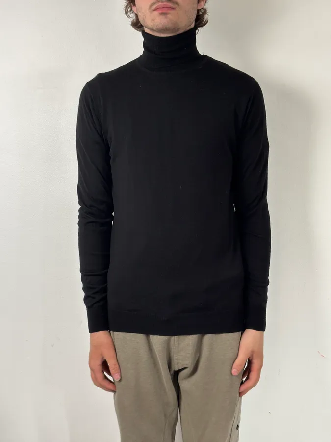 2010s Daniele Alessandrini Black Wool Turtleneck Sweater - Image 3