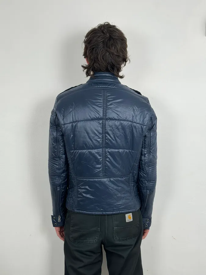 2010s Daniele Alessandrini Navy Puffer Bomber Nylon Quilted Jacket - Image 2