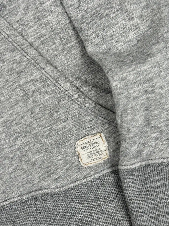 2010s Denim & Supply Ralph Lauren Grey American Flag Zip-up Hoodie - Image 7