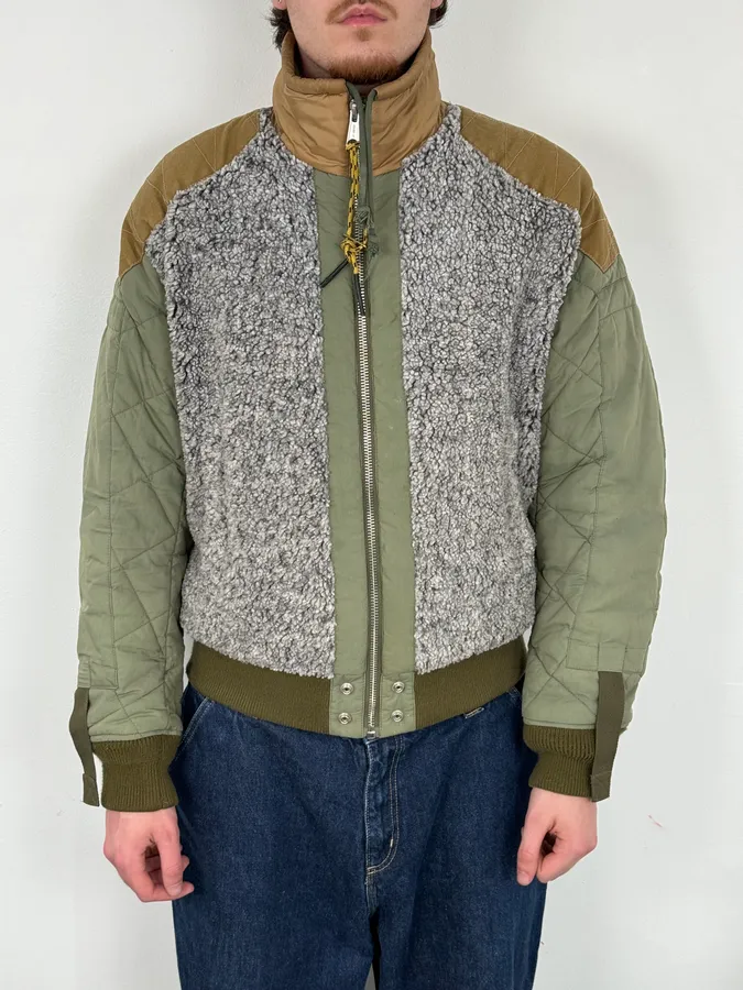 2010s Diesel Hybrid Army Faux Fur Bomber Jacket - Image 2