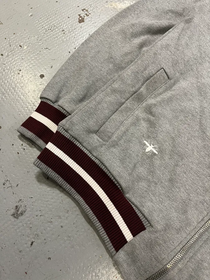 2010s Dior Bee Grey Zip-Up Sweater - Image 7