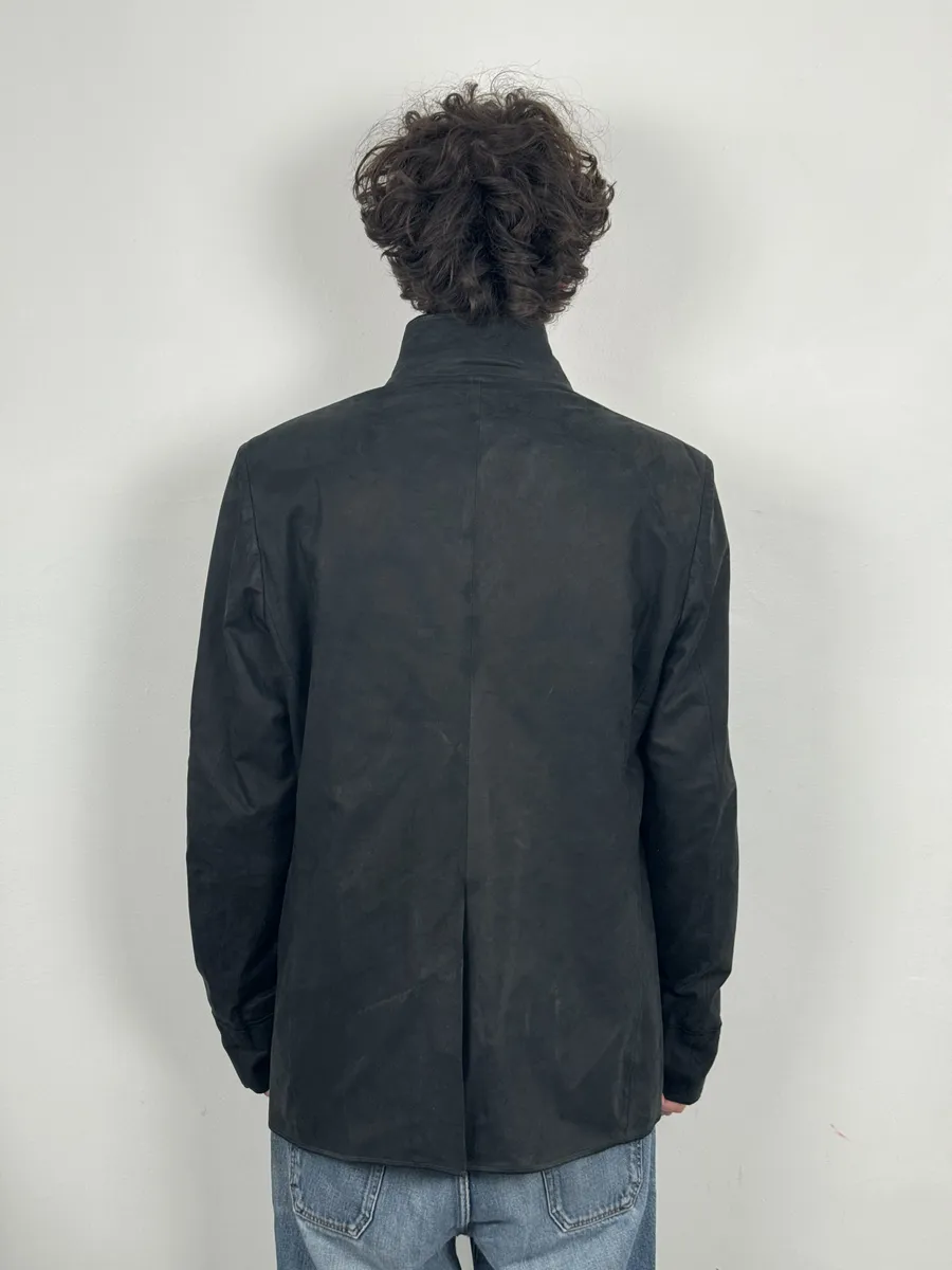 2010s Dior Black Calf Leather & Cashmere Premium Jacket by Kris Van Assche - Image 5