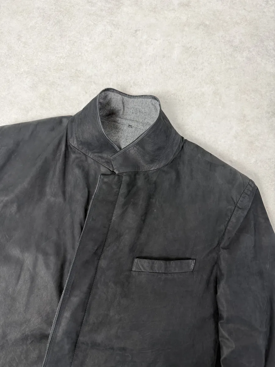 2010s Dior Black Calf Leather & Cashmere Premium Jacket by Kris Van Assche - Image 7