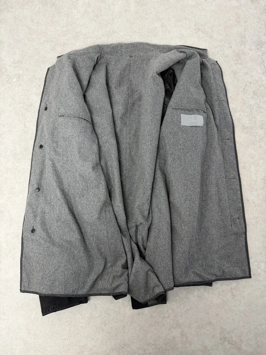2010s Dior Black Calf Leather & Cashmere Premium Jacket by Kris Van Assche - Image 9