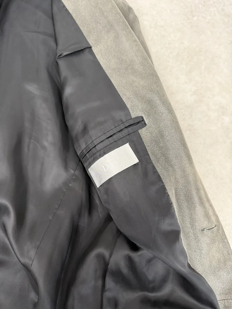 2010s Dior Eroded  Grey Lamb Leather Jacket by Kris Van Assche - Image 8