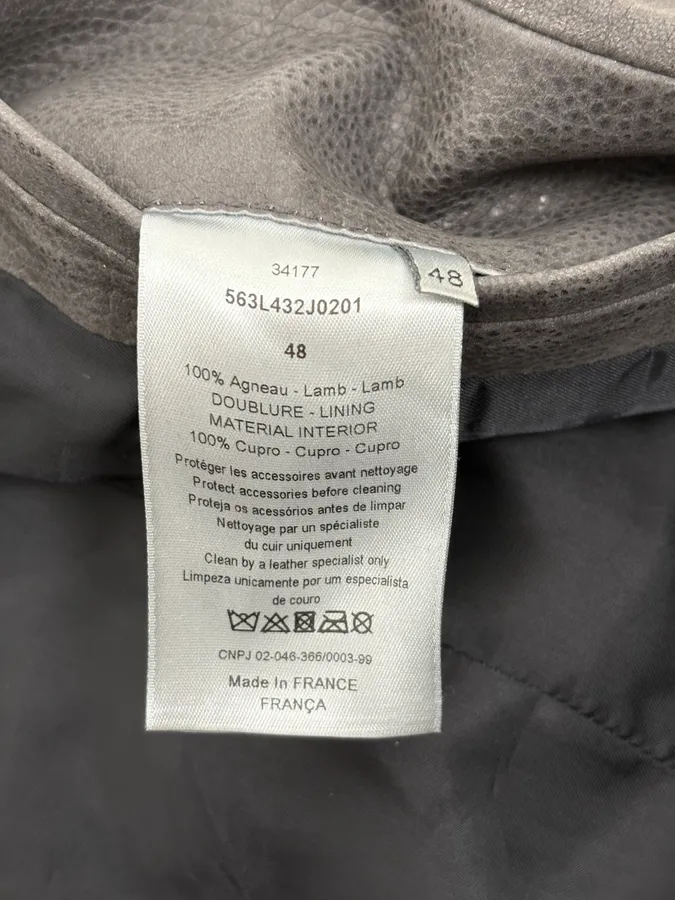 2010s Dior Grey Asymmetrical Leather Biker Jacket by Kris Van Assche - Image 18